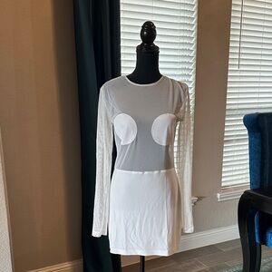 Norma Kamali Sheer White Mesh Top